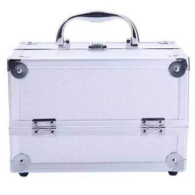 SM-2176 Aluminum Makeup Train Case Jewelry Box Cosmetic Organizer With Mirror US • $26.22