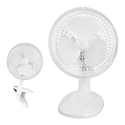 Table Desk  Air Cooling Fan 6” Portable 2 In 1 Clip-On Or Freestanding 2 Speed • £11.99