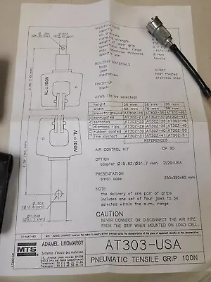 MTS Pneumatic Tensile Grip 100N Adamel Lhomargy With Pneumatic Controller • $200