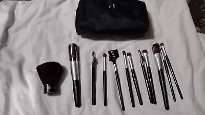 New 10 Elf Makeup Brush With Bag And Two Eyeliner Pencils 13 Pc Together  • $18.80