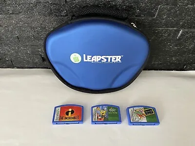 Leapfrog Case Handheld Leapster Carrying Bag Hard Protective + 3 Games • £8.89