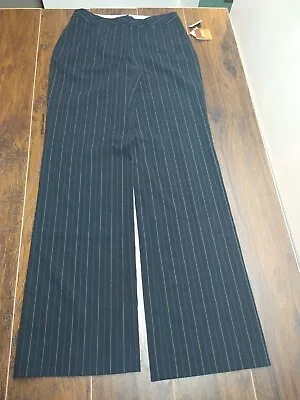 Women's Michael Kors Millbrook Fit Black Pinstriped Dress Pants • $20.99