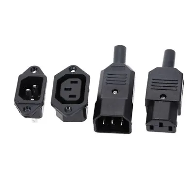 Three Female Male Inlet Plug Connectors 3 Pin Electrical AC Socket Mount 10A 1Pc • $9.74