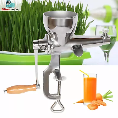 Manual Wheatgrass Juicer Hand Press Wheat Grass Fruit Juicing Extractor Silver • $36.10