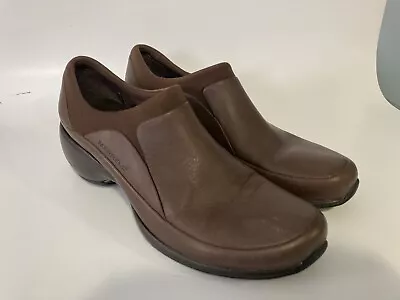 Merrell Air Cushion Spire Dark Brown Leather Stretch Comfort Slip-On Shoe 7.5 US • $30