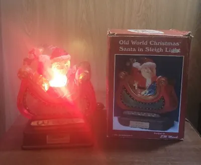 Vintage Old World Christmas Santa In Sleigh Light EM Merck 1995 Works • $34.22