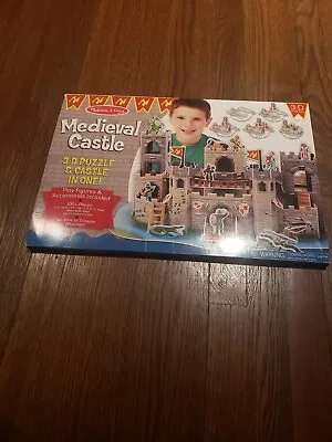 Melissa & Doug Medieval Castle 3-D 3D Puzzle And Play Set Dragon And Knights 6+ • $19.99