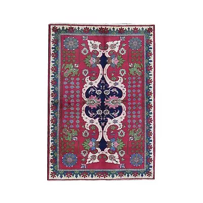 4'10 X7'2  Vintage Farsian Tebraz Flower Design Exc Cond Hand Knotted Rug R59643 • $443.70