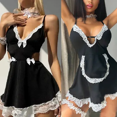 Sexy French Maid Maid Costume Cosplay Sexy Maid Dress Lingerie Outfit For Women • $14.62