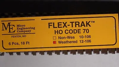 Micro- Engineering Flex Track 12-106 HO-SCALE Code 70 WEATHERED 6 Pcs 18 Ft. • $49.99