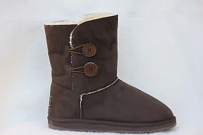 Ugg Boots 2 Button Synthetic Wool Colour Chocolate Size 7 Lady's  • $45