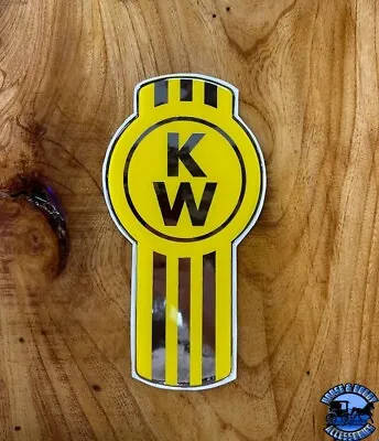 New Style Yellow/Chrome Kenworth Emblem Decal Replacement High Quality USA Made • $88.07