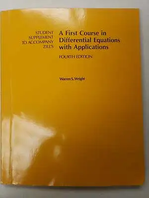 $35 • Buy A First Course In Differential Equations With Applicaions 4th Edition By Warren 