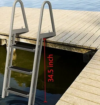 $138.89 • Buy Marine Boat Dock Pier Ladder Above Ground Pool Deck Non Slip Heavy Duty Steps