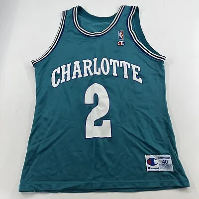 $29.99 • Buy Vintage Charlotte Hornets Larry Johnson Champion Jersey NBA Basketball Size 40