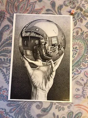 M.C Escher Hand With Reflecting Sphere   Art Print On Card • £13.99
