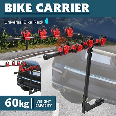 Universal 4 Bike Rack Foldable Bicycle Carrier Car Rear Trunk Bike Hitch Mount • $76.90