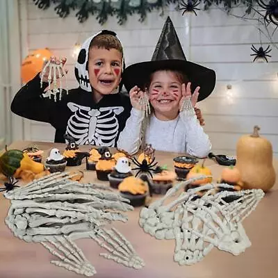 £2.27 • Buy Halloween Skull Skeleton Human Hand Bone Zombie Party Prop Scary 1 Pair R2Z1