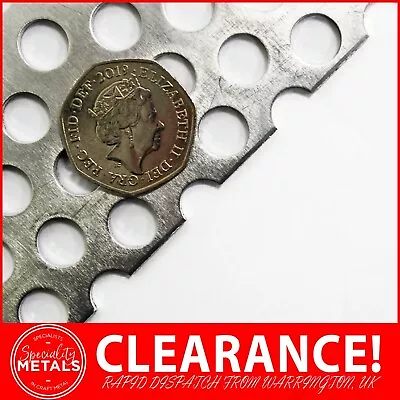 £10.99 • Buy CLEARANCE 10mm Round Hole  X 2mm Thick Aluminium Perforated Metal Plate UK Made