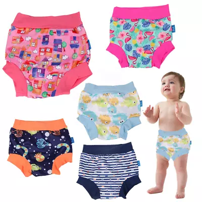 Kids Baby Toddler Boy Girl Neoprene Swim Nappy Reusable Shorts Swimwear • £6.61