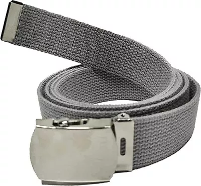 Army Web Belt 100% Cotton Canvas Military Color Adjustable Strong Belts 54  Long • $11.99