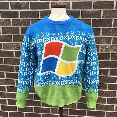 2020 Microsoft Windows XP Blue Ugly Christmas Holiday Computer Sweater Large L • $319.99