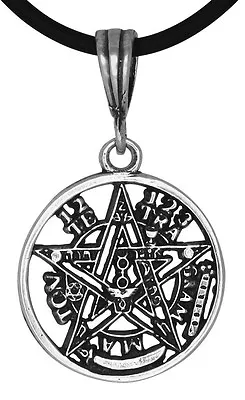 Sterling Silver Tetragrammaton Pentagram Pagan Wiccan Pendant 22mm | Made In USA • $19.99