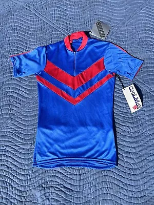 New CYCLING SHIRT Criterium Colormax Blue Red Jersey Vintage NWT Made In USA • $4.99