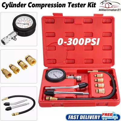 8pcs Petrol Engine Cylinder Compression Tester Kit Automotive Tool Gauge 300PSI • $20.59