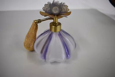 Vintage Lavender Perfume Bottle Atomizer 3.5  Tall 3  Diam • $12