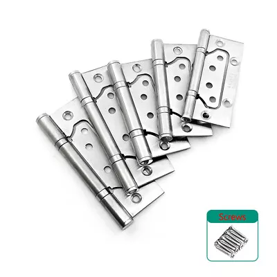 201 Stainless Steel 4  Flush Door/Internal Door/Wooden Doors Hinges Ball Bearing • £27.59