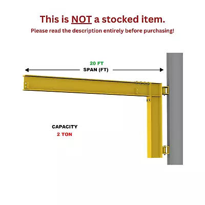 Gorbel Cantilever Jib Crane - 2 Ton Capacity Span 20 Ft Wall Mounted • $6720