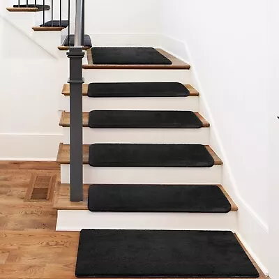 Plush Tape Free Bullnose Carpet Stair Tread Cover 14Pcs+Landing Mat Set PURE ERA • $159.99