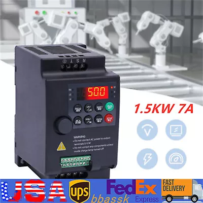 2 HP 3 Phase Motor Variable Frequency Drive VFD Speed Controller 220VAC 1.5KW 7A • $89.30