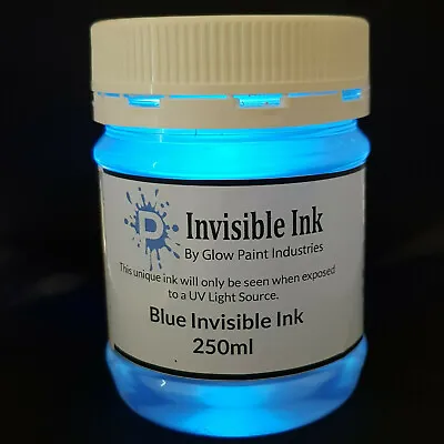 Invisible Ink Blue 250ml Visible Only Under UV Black Light Australian Made • £22.32