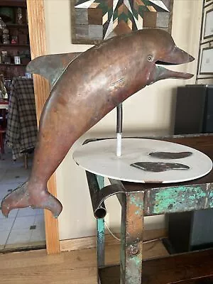 RARE Antique Copper Dolphin Weathervane With Hinged Lower Jaw / Mouth • $280