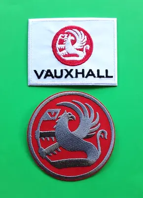 VAUXHALL MOTORS CAR VAN TRUCK MOTORSPORT RALLY EMBROIDERED PATCHES X 2 UK SELLER • £5.49