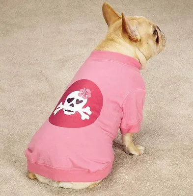Zack & Zoey Skull-Fari Dog T-Shirt Tee Pink Skull Hibiscus Top Pet  XXS - XL  • $14.99