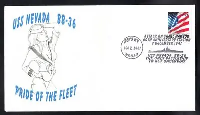 Battleship USS NEVADA BB-35 Pearl Harbor Day Pearl Harbor HI Naval Cover C4654 • $3.95