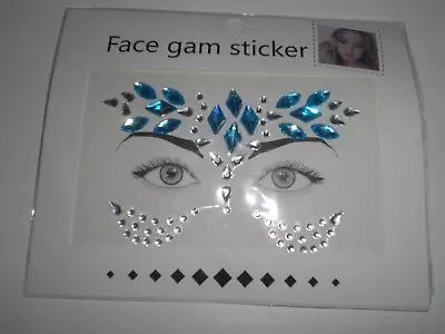 Face Gems Adhesive Jewel Tattoo Sticker Festival Rave Party  Make Up #11 • £2.50