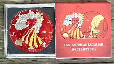 2023 AMERICAN SILVER EAGLE $1 Space Metal IV Red 1 Oz Silver Coin US Mint #241 • $124.99