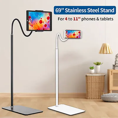 Tablet Tripod Floor Stand Phone Gooseneck Holder Mount For 4-11  IPhone IPad • £12.99