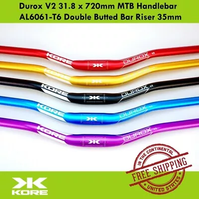 $29.90 • Buy KORE Durox V2 31.8 X 720mm MTB Handlebar AL6061-T6 Double Butted Bar Riser 35mm