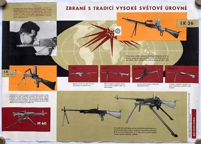 Original Vintage Poster CZECHOSLOVAKIA - WEAPONS - ZBROJOVKA - ADVERTISEMENT • $139