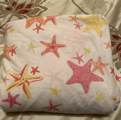 Pottery Barn Kids  Bermuda Starfish Full/Queen Duvet Cover Pink Orange White • $34.99