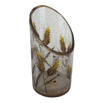 $12.99 • Buy Yankee Candle Crackle Glass Tall Wheat & Berries Votive Candle Holder