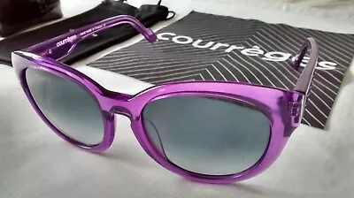 COURRÈGES CATS EYE SUNGLASSES By ALAIN MIKLI PURPLE FRAMES Model CL 1408 0002 BN • £125