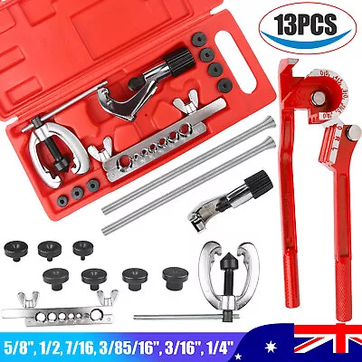 13Pcs Brake Air Line Double Flare Flaring Tool Kit Set + 3 In 1 Tube Pipe Bender • $27.45