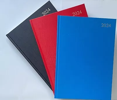 2024 Diary A4 A5 Slim Week To View Day A Page- Black Blue Red - 5 Star Brand • £2.79