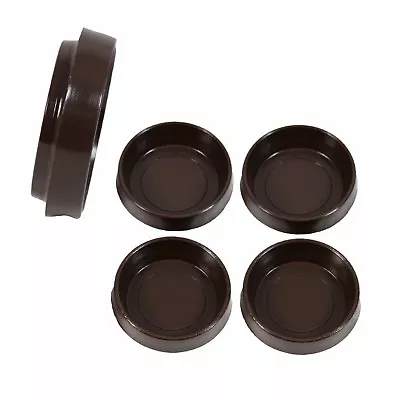 £3.19 • Buy 4  8 12 Brown Castor Cups Chair Carpet Furniture Floor Castors Wood Laminate 